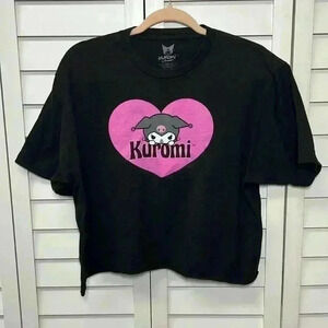 Kuromi Cropped T-Shirt Size Large Black